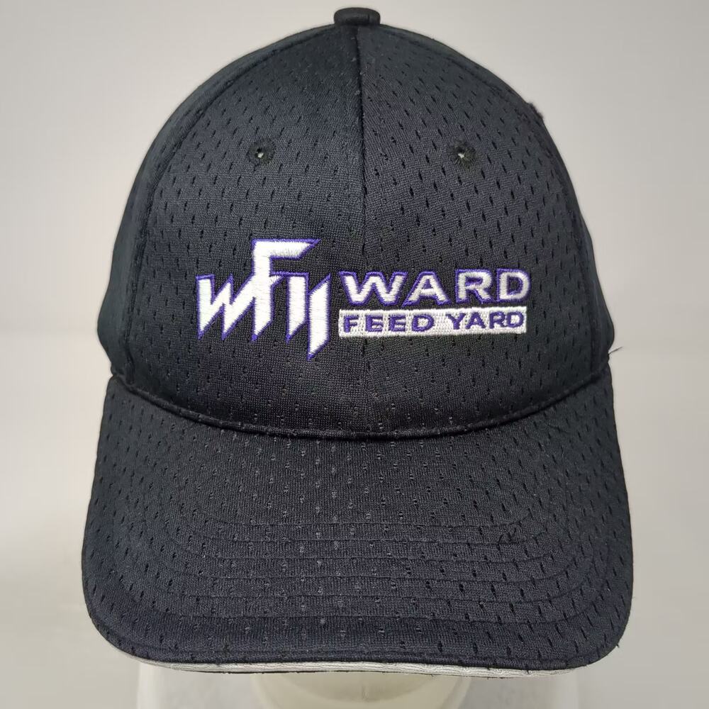 J.F. Beaver Ward Feed Yard Baseball Cap Black Purple Hat OS Strapback Perforated - Picture 2 of 9
